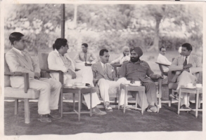 H.H.Raja Sir Anand Chand Bilaspur (third sitting), Maharaja Patiala and Raja Jubbal in Delhi