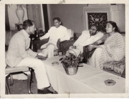 H.H.Raja Sir Anand Chand Bilaspur with Ashok Mehta and Gurupada Swamy, Delhi