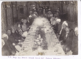 H.H.Raja Sir Anand Chand hosting dinner at Bilaspur Palace
