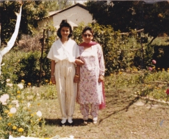 Rajakumari Sunanda Chand with her sister Late Rajkumari Rajeshwari at Bilaspur (Bilaspur)