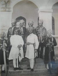 Darbar Saheb Shri Rawat Kanthad Wala of Bilkha with Khan Saheb of Manavadar and Bantva (Bilkha)