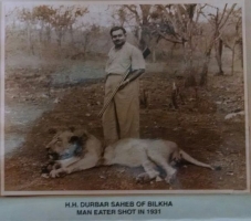 HH Darbar Shri Rawat Kanthad Wala on Lion shoot in Gir Forest, Gujrat