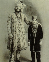 Raja RAMESHWAR BAKSH SINGH with his son and heir Raja Barkhandi MAHESH PARTAB NARAIN SINGH