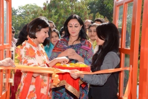 Maharajkumari Diya Kumari of Jaipur inaugrating Tangerine Boutique Salon owned by Yuvrani Natasha Kumari