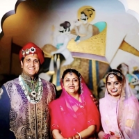 Rawal Eklavya with Rani Yashi Kumari and Majisaheb Vasundhara Devi of Bissau