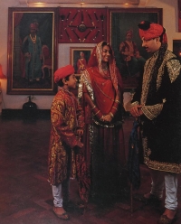 Rawal Sanjai Singh with his wife Rani Vasundhra Devi and son Yuvraaj Eklavya