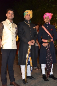 Yuvraj Eklavya Singh ji of Bissau (centre) & Kunwar Aanjneya Singh ji of Bissau (right) (Bissau)