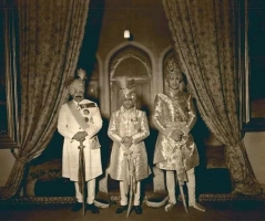 H.H Maharaja Umaid Singh Ji Jodhpur with H.H Maharawal Natwar Singh Fateh Singh Ji Chhota Udaipur and H.H Maharaja Rajendra Prasad Singh Ji of Sirmur (Chhota Udaipur)