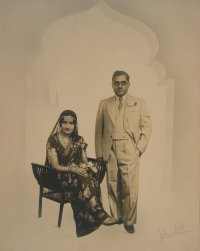 H.H. Maharawal Shri Natwarsinhji Fatehsinhji with his wife H.H. Maharani Shri Kusum Kunverba Saheba, c. 1920s.