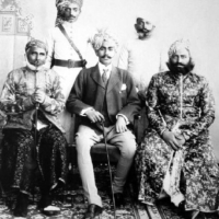 Thakur sahab Lal Singh Ji of Churu (left) with His Highness Ganga Singh Ji of Bikaner