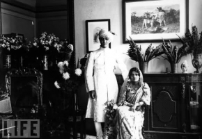Maharaja Jitendra Narayan Bhoop Bahadur with his wife Maharani Indira Devi