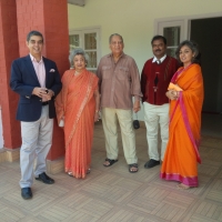 Marani Uttaradevi with her husband Maharajah of Kotah, son MK Ijyaraj Singh, daughter Badhurani of Burdwan Bhawani K Mahatab, and Nirupam Ghosh of Cooch Behar at Cooch behar circuit house