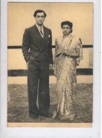 Prince Indrajitendra Narayan with wife Princess Kamala Devi at their wedding reception day in 1940s