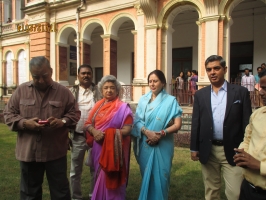 Princess Uttara of Cooch Behar, daughter of MK Indrajitendra Narayan, with her husband Maharao of Kotah Brijraj Singh ji at Baneswar Shiva Temple (Cooch Behar)