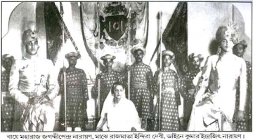 Rajmata Indira Devi with sons Maharaja Jagaddipendra (left) and MK Indrajitendra (right) (Cooch Behar)