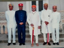 Thakur Saheb Ganga Singhji Dabla with Maharana Mahendra Singhji Mewar (Dabla)