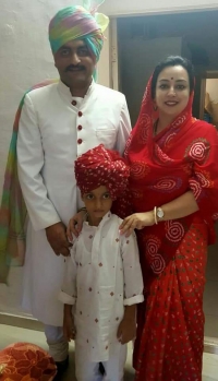 Yuvraj Riddhiraj Singh and Yuvrani Divyajyoti Singh with Bhanwarsa Prajayraj Singh (Danta)