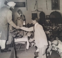 Kunwar Pratap Singh being honoured at Khalsa College (Darkoti)