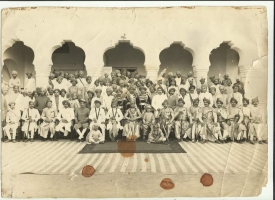 HH Maharaj Govind Singh with his durbar