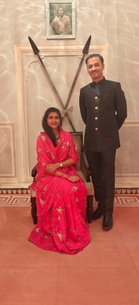 Rajkumari Mandvi Kumari and Rajkumar Vishweshwar Saran Singh Deo of Surguja