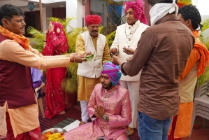 Raja Omkar Inder Singh at his coronation ceremony (Daulatpur)