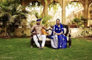 Sarkarsaheb Raghavendra Pratap Singh with Thakurani Devyani Singh (Daulatpur)