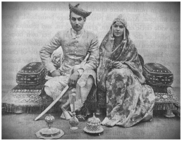 H.H. Shrimant Maharaja Sir Yeshwantrao Sadashivrao alias Bhau Saheb Puar of Dewas (Jr.) and his wife H.H. Shrimant Maharani Menaka Devi