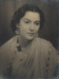 Maharani Menkaraje Puar of Dewas Junior, formerly Princess of Cooch Behar (Dewas Junior)
