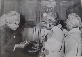 Captain Thakur Sahab Shri Manohar Singh Ji Dhamli at HH Maharaja Gaj Singh Ji Jodhpur's Wedding (Dhamli)