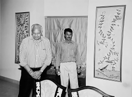 Thakur Prem Singh Ji Dhamli with Brig. Maharajadhiraj Sir Sawai BHAWANI SINGH Bahadur of Jaipur