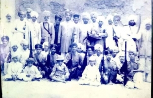 Diwan Jugal Prasad Singh Judeo with sardars of Dhurwai state