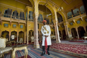 Kanwar Raghuvendra Singh Dundlod in the Diwan Khana of Dundlod Fort