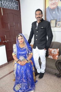 Kunwar Ajay Singh Rathore with wife Pooja Shaktawat (Ganwri)