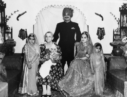 Rao sahab Indrajeet Singh ji and Rani saheba Sampat Kumari with their children, Maharani Rohini Kumari, Jai Raj Kumari, Kirti Kumari and son Ranjit Sing ji (Garhi)