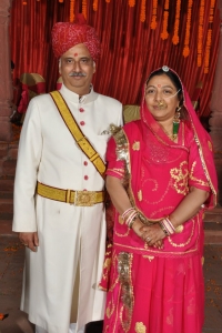 Kanwar Gopal Das Rathore and Kanwarani Meenakshi, son and daughter in law of Thakur Mandhata Singh (Geejgarh)