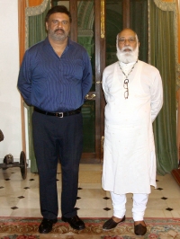 Yuvraj Sahib Himanshu Sinhji of Gondal with Shriji Arvind Singh Mewar of Udaipur (Gondal)