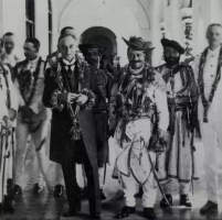 His Highness Maharajadhiraj Maharaja Shrimant Sir Madho Rao Sahib Scindia of Gwalior with Lord Readings (1st Marquess of Reading, Viceroy and Governor-General of India).