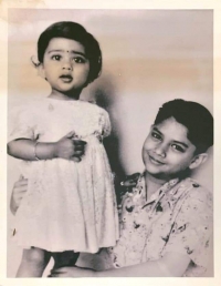 Maharajkumari Vasundhara Raje with his brother Maharajkumar Madhavrao Scindia of Gwalior