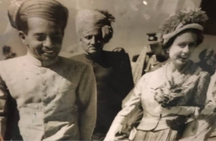 Thakur Jeoraj Singh Ji with H.H.Bhagwat Singh Ji Mewar and Her Majesty Queen Elizabeth II