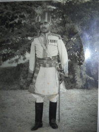 Thakur Bhairon Singhji in Ganga Risala (Bikaner Camel Corps uniform)