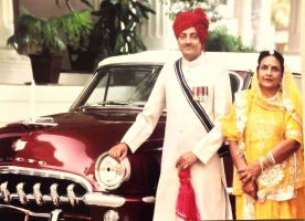 Maharaj Shri Narendra Singhji Umeg Singhji & Rani Nirupama Devi of Idar at Dowlat Villas Palace (Idar)