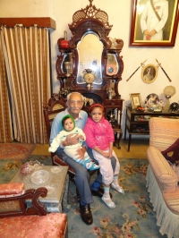 Maharaj Shri Umed Singhji Saheb with his great grand children (Idar)