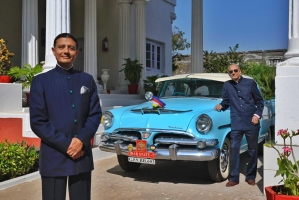 Maharaj Narendra Singhji Idar and Karni Singhji Idar at Dowlat Villas Palace (Idar)