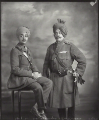 Shri Sumer Singhji Sahib Bahadur, Maharaja of Jodhpur (left) with Sir Pratap Singhji, Maharaja of Idar and Regent of Jodhpur (Idar)