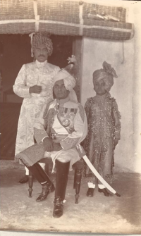 Three generations of the Royal Family of Idar: Pratap, Daulat, and Himmat Singh Ji