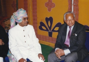 Rao Shivraj Pal Sahib of Inayati with Brig. HH Maharajadhiraj Maharaja Shri Sawai Bhawani Singh of Jaipur.