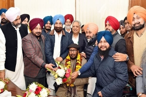 Rana Varinder Singh being appointed the Chairman of Punjab State Cooperative Bank. alongside Rana Kanwarpal Singh (Speaker Punjab State Assembly, Manpreet Singh Badal, Sadhu Singh Dharamsot, and other