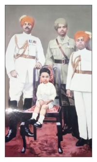 Captain Raja Virendra Shah with son Raja Devendra Shah and Jagirdar of Datia State