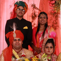 Rajkumar Abhigyan Shah, Rajkumari Somya Shah, Rajkumari Aishwarya Shah with her husband on her marrige (Jagamanpur)