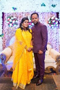 Rajkumari Somya Shah with her fiance on her engagement (Jagamanpur)